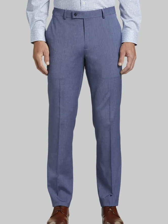 Big & Tall Pants|Big & Tall Suits-Wilke-Rodriguez Slim Fit Suit Pants Denim Blue
