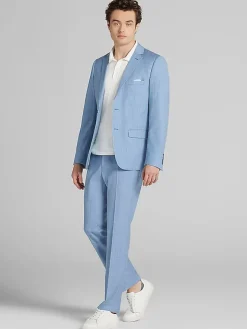 3-piece Suits|Suit Separates-Paisley &Amp; Gray Slim Fit Suit Stripe Jacket Blue Stripe