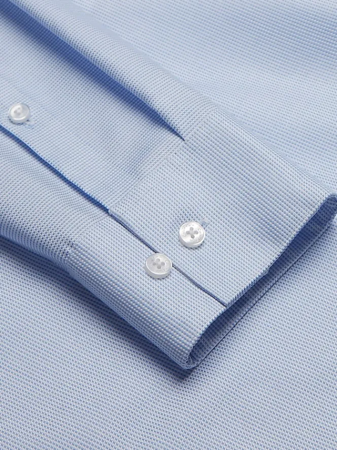Dress Shirts|Designer Dress Shirts-Calvin Klein Slim Fit Supima Cotton Stretch Check Dress Shirt Blue Check