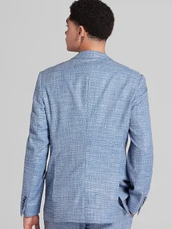 3-piece Suits|Suit Separates-Paisley &Amp; Gray Slim Fit Textured Crosshatch Suit Jacket Lt Blue Texture
