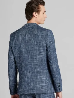 3-piece Suits|Suit Separates-Paisley &Amp; Gray Slim Fit Textured Crosshatch Suit Jacket Navy Texture