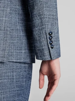 3-piece Suits|Suit Separates-Paisley &Amp; Gray Slim Fit Textured Crosshatch Suit Jacket Navy Texture