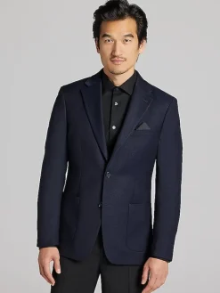 Sport Coats|Sport Coats-Calvin Klein Slim Fit Textured Sport Coat Navy Texture