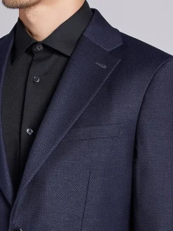 Sport Coats|Sport Coats-Calvin Klein Slim Fit Textured Sport Coat Navy Texture