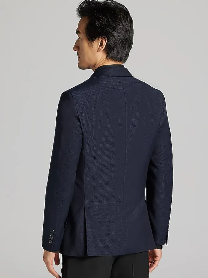 Sport Coats|Sport Coats-Calvin Klein Slim Fit Textured Sport Coat Navy Texture