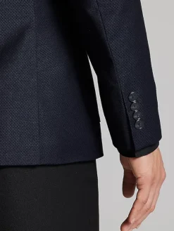 Sport Coats|Sport Coats-Calvin Klein Slim Fit Textured Sport Coat Navy Texture