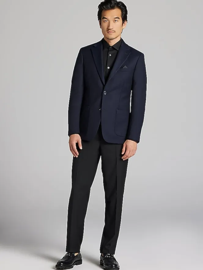 Sport Coats|Sport Coats-Calvin Klein Slim Fit Textured Sport Coat Navy Texture