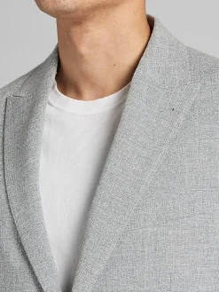 Sport Coats|Sport Coats-JOE Joseph Abboud Slim Fit Textured Sport Coat Light Grey Texture