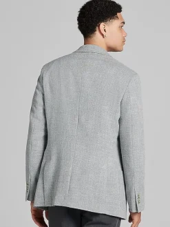 Sport Coats|Sport Coats-JOE Joseph Abboud Slim Fit Textured Sport Coat Light Grey Texture