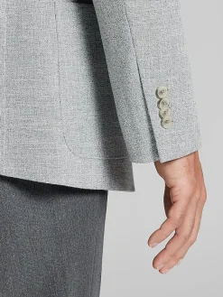 Sport Coats|Sport Coats-JOE Joseph Abboud Slim Fit Textured Sport Coat Light Grey Texture