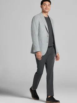 Sport Coats|Sport Coats-JOE Joseph Abboud Slim Fit Textured Sport Coat Light Grey Texture
