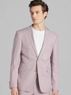 Big & Tall Suits|2-piece Suits-Wilke-Rodriguez Slim Fit Tic Suit Rose Tic