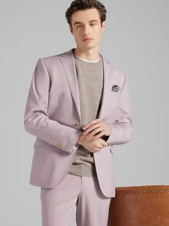 Big & Tall Suits|2-piece Suits-Wilke-Rodriguez Slim Fit Tic Suit Rose Tic