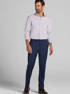 Patterned Dress Shirts|Dress Shirts-Pronto Uomo Slim Fit Track Tattersall Dress Shirt Pink