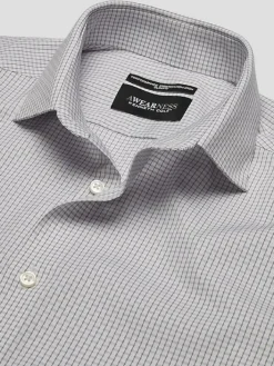 Designer Dress Shirts|Dress Shirts-Awearness Kenneth Cole Slim Fit Ultra Performance Stretch Mini Dobby Check Dress Shirt Purple