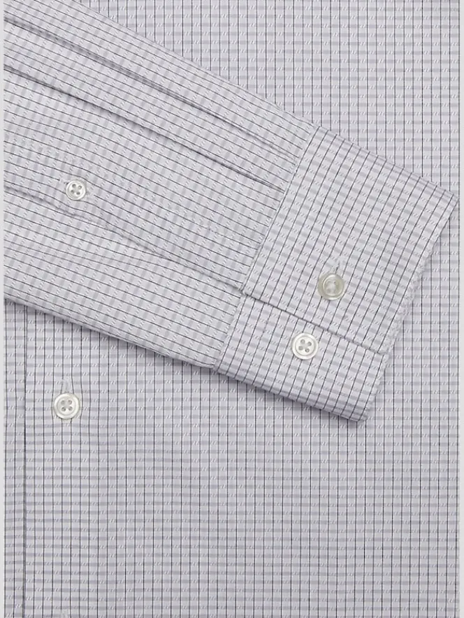 Designer Dress Shirts|Dress Shirts-Awearness Kenneth Cole Slim Fit Ultra Performance Stretch Mini Dobby Check Dress Shirt Purple