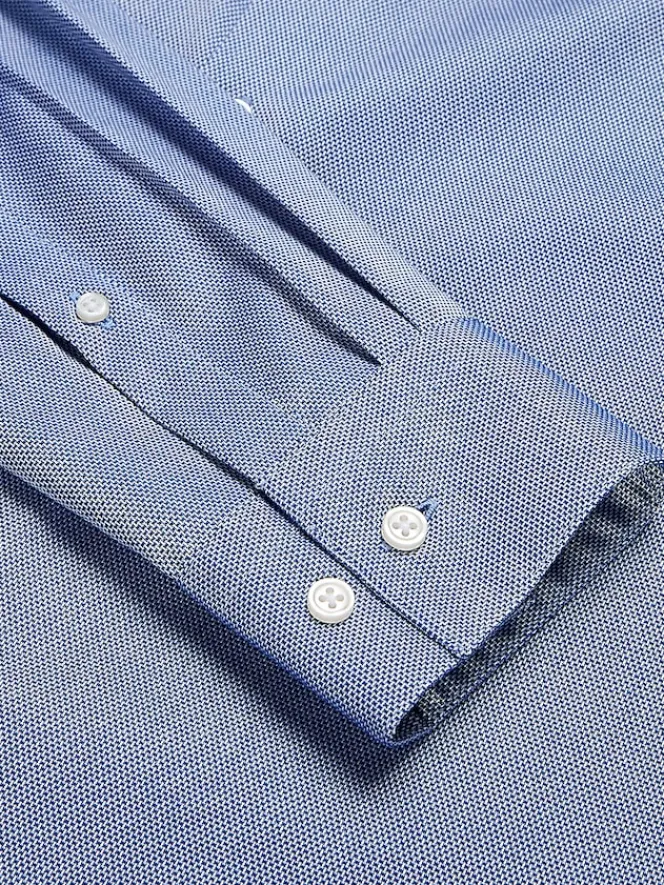 Patterned Dress Shirts|Designer Dress Shirts-Awearness Kenneth Cole Slim Fit Ultra Performance Stretch Textured Dress Shirt Bright Blue