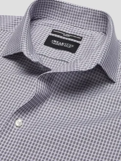 Patterned Dress Shirts|Designer Dress Shirts-Awearness Kenneth Cole Slim Fit Ultra Performance Stretch Dobby Check Dress Shirt Lavender