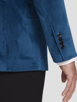 Dinner Jackets-Egara Slim Fit Velvet Dinner Jacket Teal Velvet