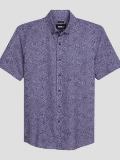 Button Up Shirts-Awearness Kenneth Cole Slim Fit 4-Way Stretch Button Up Shirt Purple