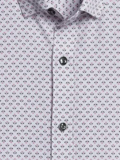 Button Up Shirts-Awearness Kenneth Cole Slim Fit 4-Way Stretch Mini Arrow Short Sleeve Button Up Shirt Pink