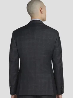 3-piece Suits|Suit Separates-Calvin Klein Slim Fit Wool Blend Plaid Suit Jacket Grey/Tan Plaid