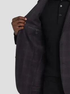 Sport Coats|Sport Coats-Calvin Klein Slim FIt Wool Blend Plaid Sport Coat Blue Plaid