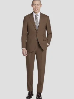3-piece Suits|Suit Separates-JOE Joseph Abboud Slim Fit Wool Blend Sharkskin Suit Jacket Carmel
