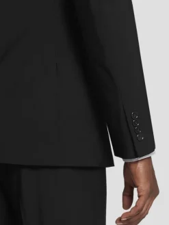 2-piece Suits-Calvin Klein Slim Fit Wool Blend Suit Black Solid