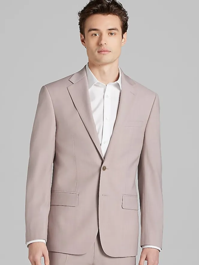 3-piece Suits|Suit Separates-Calvin Klein Slim Fit Wool Blend Suit Jacket Pink