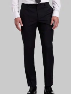 Big & Tall Pants|Big & Tall Suits-JOE Joseph Abboud Slim Fit Wool Blend Suit Pants Black Solid