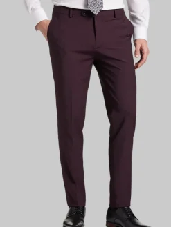 Big & Tall Pants|Big & Tall Suits-JOE Joseph Abboud Slim Fit Wool Blend Suit Pants Burgundy