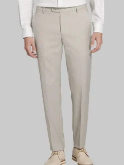 Big & Tall Pants|Big & Tall Suits-JOE Joseph Abboud Slim Fit Wool Blend Suit Pants Tan Sharkskin
