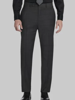 Dress Pants|Suit Separates-Calvin Klein Slim Fit Wool Blend Suit Pants Gray Plaid