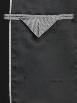 Suit Separates|3-piece Suits-Calvin Klein Slim Fit Wool Blend Suit Jacket Black Solid