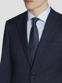Suit Separates|3-piece Suits-Calvin Klein Slim Fit Wool Blend Suit Jacket Navy Windowpane