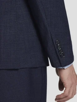 Suit Separates|3-piece Suits-Calvin Klein Slim Fit Wool Blend Suit Jacket Navy Windowpane