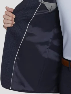 Suit Separates|3-piece Suits-Calvin Klein Slim Fit Wool Blend Suit Jacket Navy Windowpane