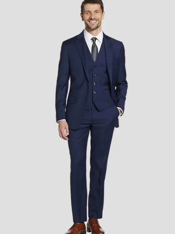3-piece Suits|Suit Separates-JOE Joseph Abboud Slim Fit Wool Blend Suit Jacket Blue/Postman