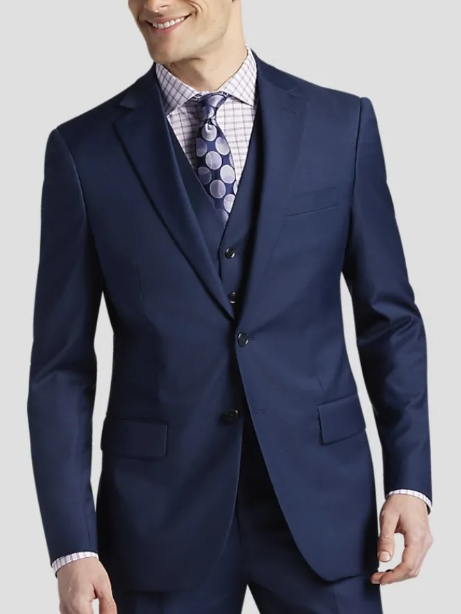 3-piece Suits|Suit Separates-JOE Joseph Abboud Slim Fit Wool Blend Suit Jacket Blue/Postman