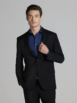 3-piece Suits|Suit Separates-JOE Joseph Abboud Slim Fit Wool Blend Suit Jacket Black Solid