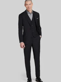 3-piece Suits|Suit Separates-JOE Joseph Abboud Slim Fit Wool Blend Suit Jacket Black Solid