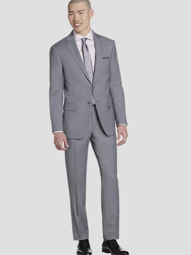 3-piece Suits|Suit Separates-JOE Joseph Abboud Slim Fit Wool Blend Suit Jacket Med Gray Solid