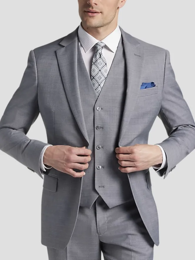 3-piece Suits|Suit Separates-JOE Joseph Abboud Slim Fit Wool Blend Suit Jacket Med Gray Solid