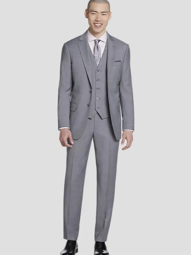 3-piece Suits|Suit Separates-JOE Joseph Abboud Slim Fit Wool Blend Suit Jacket Med Gray Solid
