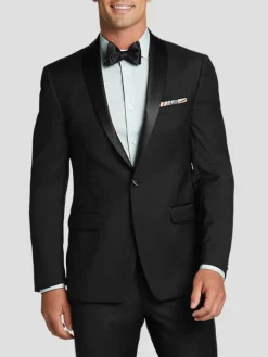 Tuxedos|Big & Tall Tuxedos-Calvin Klein Slim Fit Wool Shawl Lapel Tuxedo Jacket Formal
