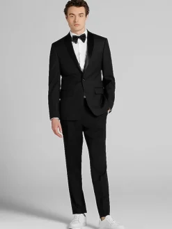 Tuxedos|Big & Tall Tuxedos-Calvin Klein Slim Fit Wool Shawl Lapel Tuxedo Jacket Formal