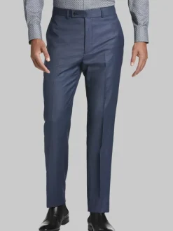 Dress Pants|3-piece Suits-Calvin Klein Slim Fit Wool Suit Pants Blue Sharkskin