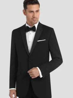 Tuxedos|Big & Tall Tuxedos-BLACK by Vera Wang Slim FIt Wool Tuxedo Jacket Black Formal