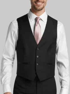 Big & Tall Tuxedos|Big & Tall Suits-Calvin Klein Slim Fit Wool Tuxedo Vest Formal
